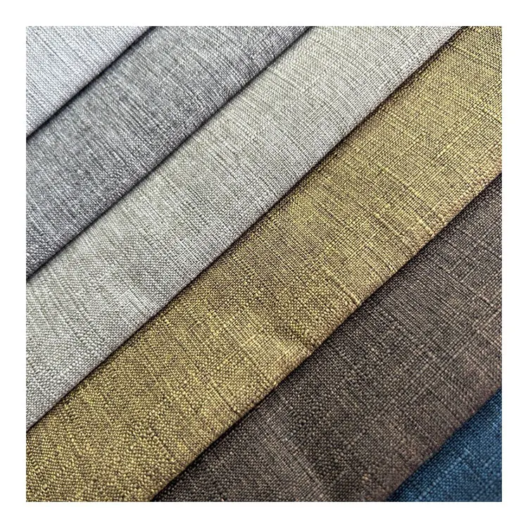 Hot Sale Products Linen Look Upholstery Fabric 100Polyester Sofa Linen Tela Para Sof De Lino Poliester