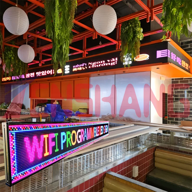 Outdoor P5 P10 RGB Full Colours Advertising Rgb Billboard Led Text Display Board Mobile Phone Led Programmable Scrolling Sign