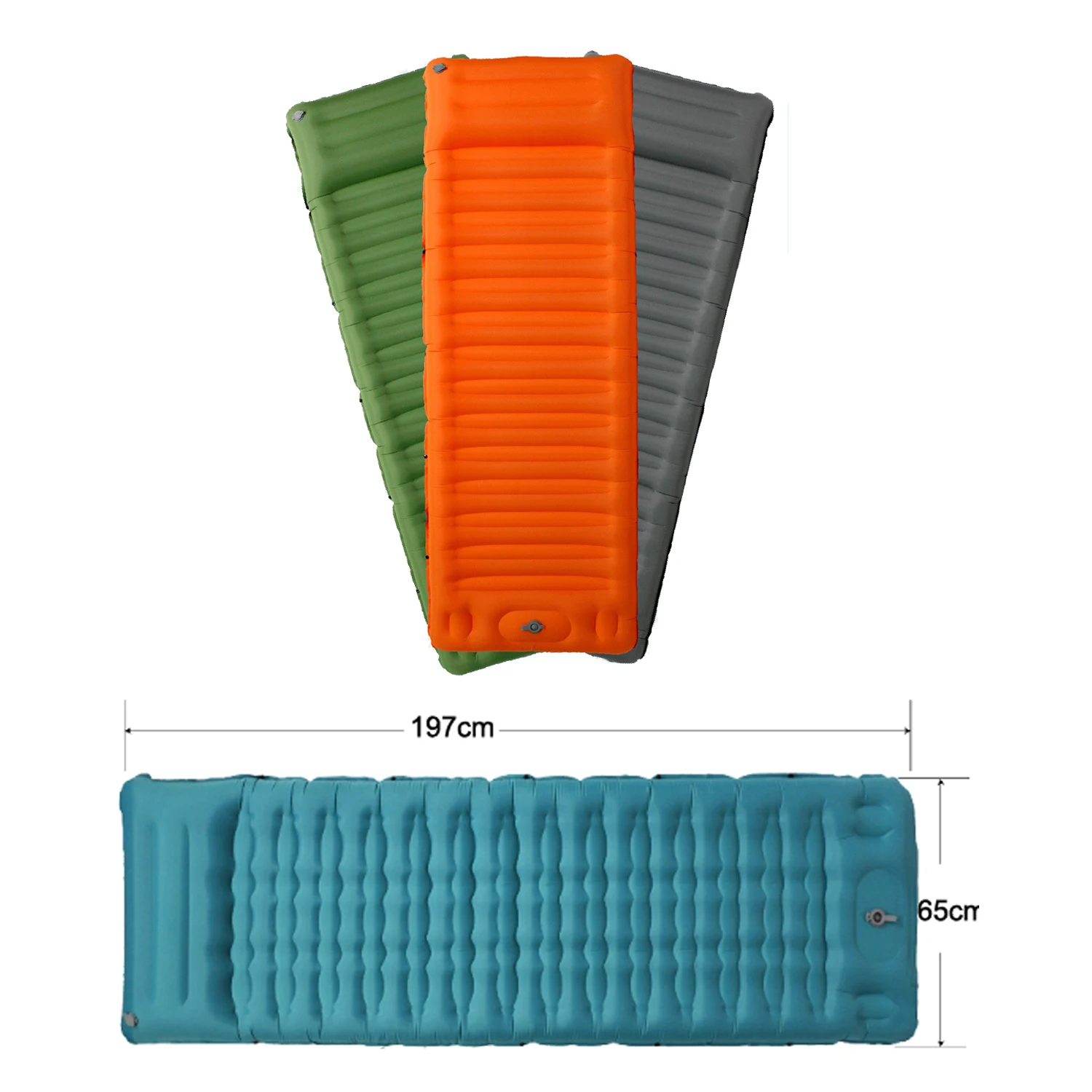 Outdoor Camping Sleeping Pad with Pillow Inflatable Sleeping Mat Lightweight Waterproof Camping Pad with Built-in Pump Air Mat