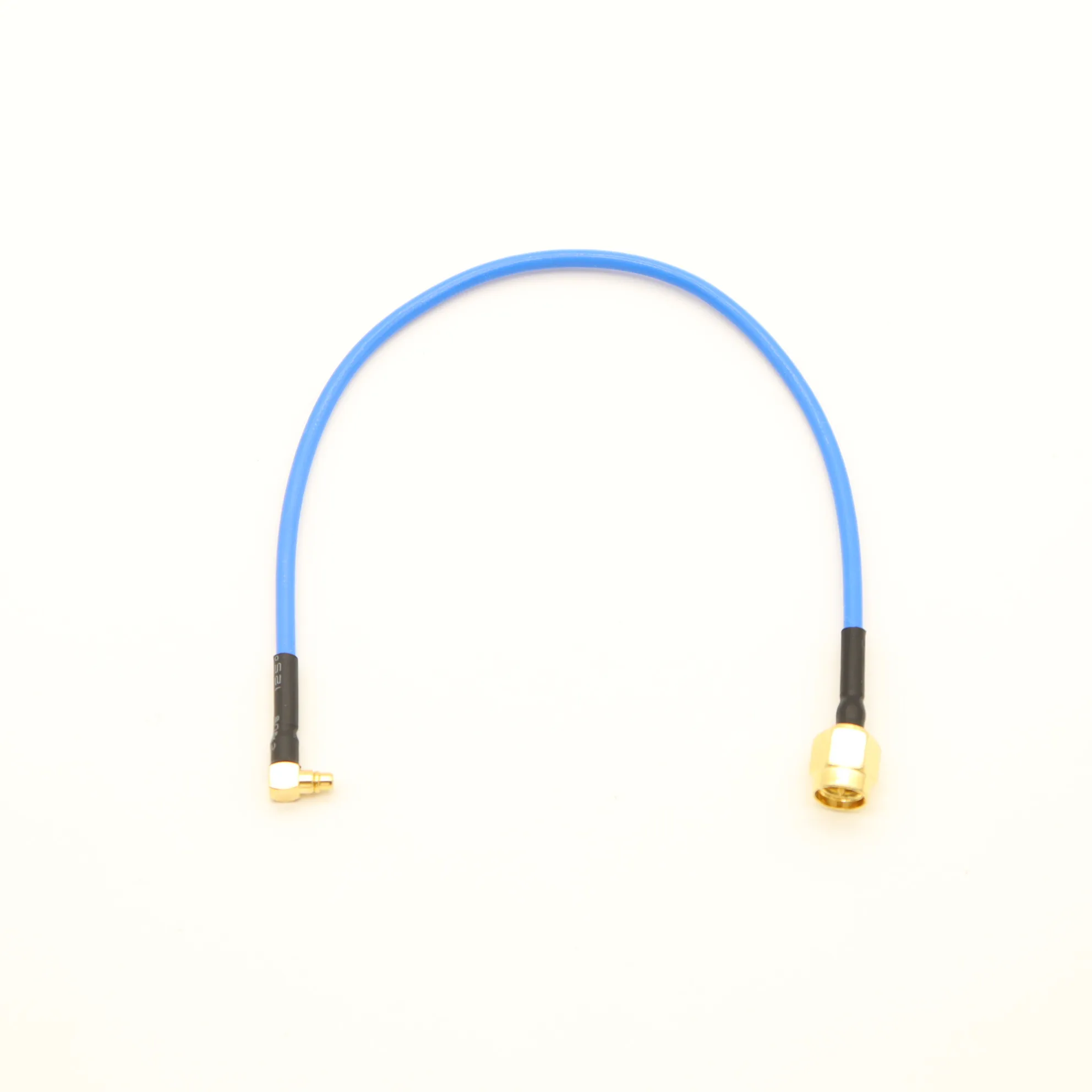 Blue 2.6mm 20cm type SMA Male MMCX Male right angle pigtail panel screw mount antenna extension Coaxial Cable rg402 RG405