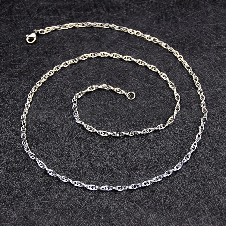 Stainless Steel Square Line Double Buckle Chain Steel Choker Necklace Clavicle Necklace Bracelet DIY Jewelry Necklace