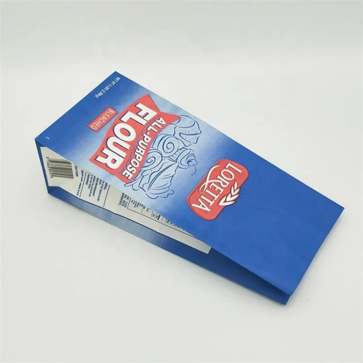 KM manufacturer wholesale printable logo custom oem kraft paper bag for flour packaging with print