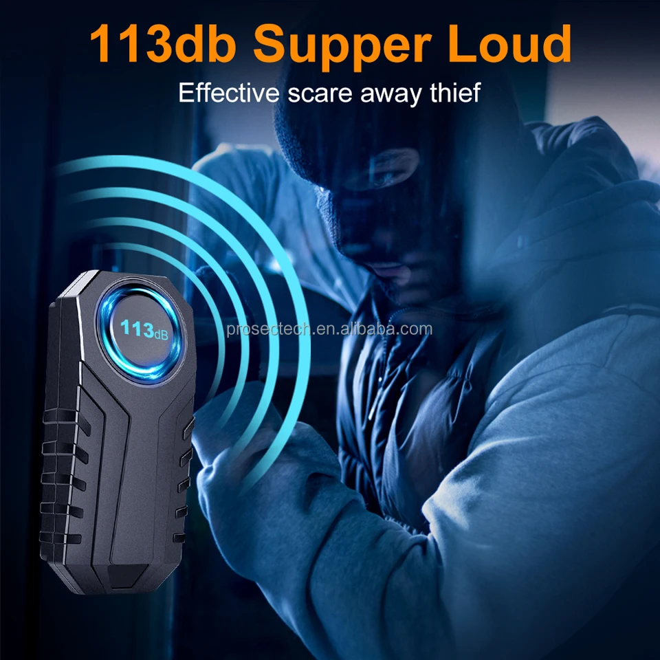 Waterproof Security Motorcycle Bicycle Alarm Anti Theft Wireless Bike Vibration Alarm with Remote Loud Bike Alarm for Bike