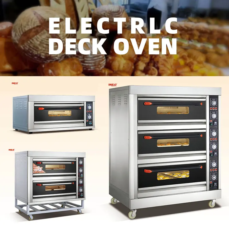 Industrial Commercial Catering Equipment 3 Layer 6 Trays Economic Commercial Electric Deck Oven