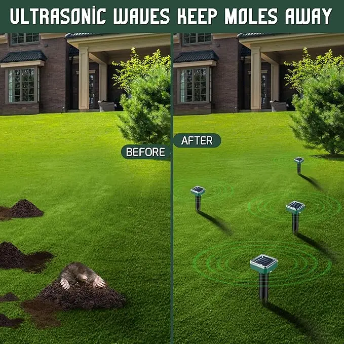 New Solar Animal Repellant Continuous 24-Hour Protection Ultrasonic Flash Bird Solar Powered Animal Deterrent