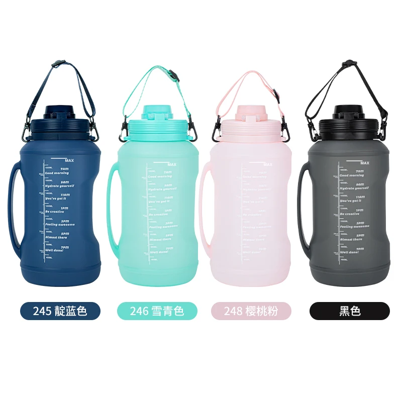 Leakproof Large Capacity Customized Logo Sports Bottle 2L Travel Collapsible Gym Drinking Silicone Water Bottle With Straw