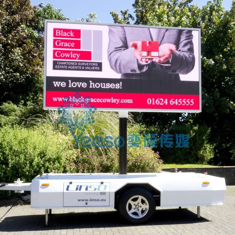 
YEESO 2014 the Last Wave of Selling Outdoor Mobile Advertising LED Wall Mounted Trailer with Digital Processor, LED Studio 