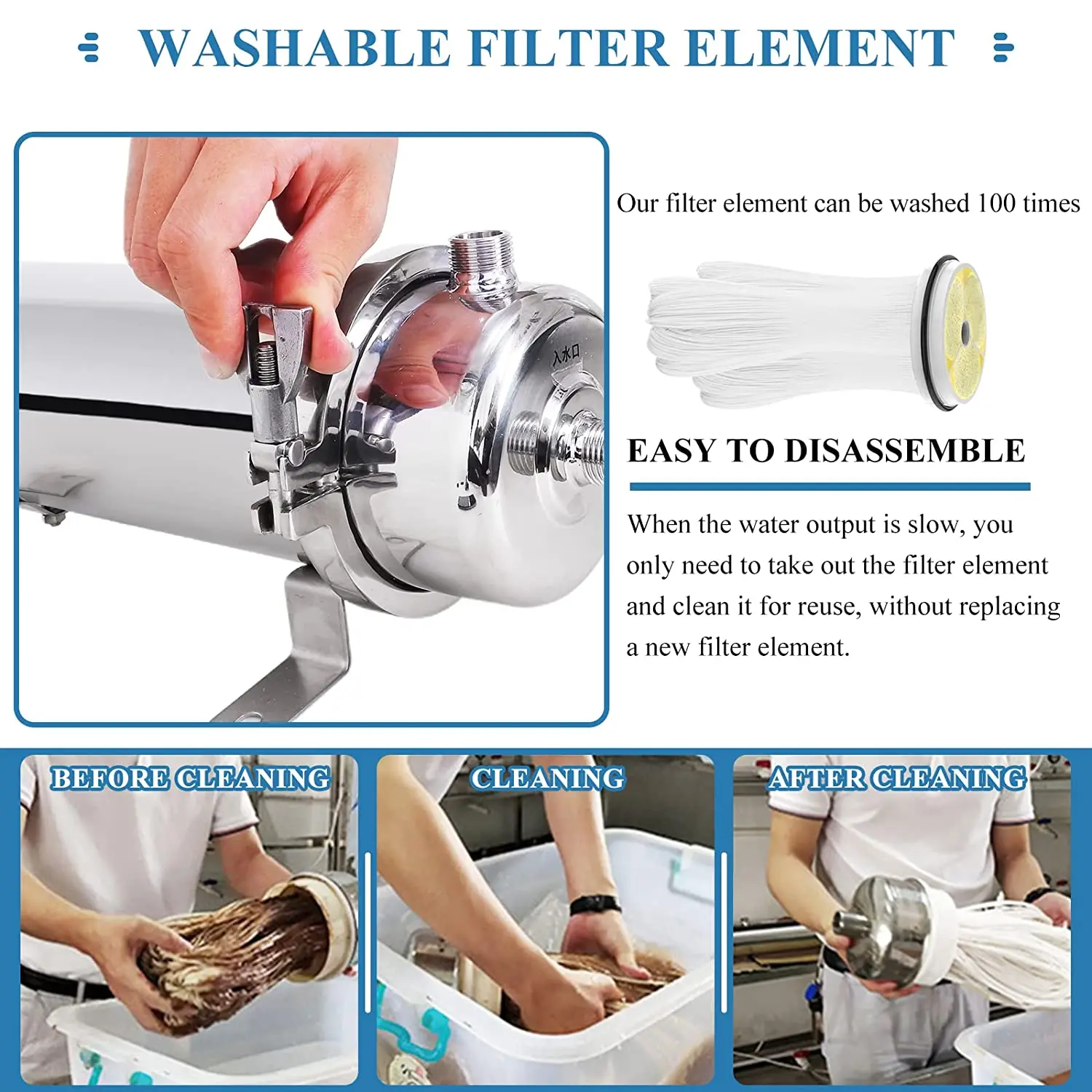 Stainless Steel 304 under counter PVDF Ultra filtration Water Purifier Whole House Water filter purifier with 1000L to 20000L