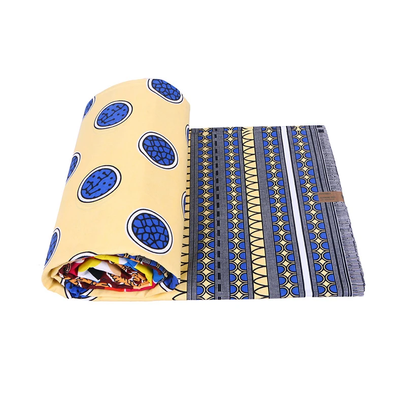 Nigerian Wax Batik Pagne Digital Print Fabric Veritable Ankara Wax dyed 100% Cotton Fabric Jersey Fabric Lightweight