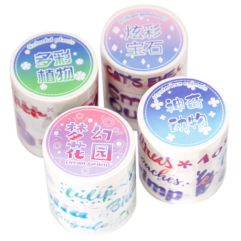 Factory Direct Sale Top Quality Custom Pattern Cute Writing Colorful English Paper tape Sticky