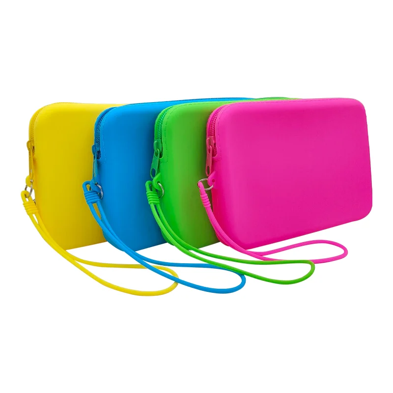 Premium Durable Silicone cosmetic bags Waterproof Coin Purse Bag Pouch Custom Logo For Mobile Phones And Makeup