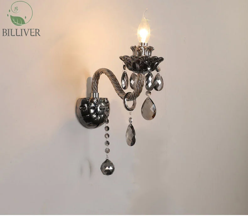 European candle crystal wall lamp living room dining room decoration wall lamp Bedroom hotel corridor aisle wall lamp