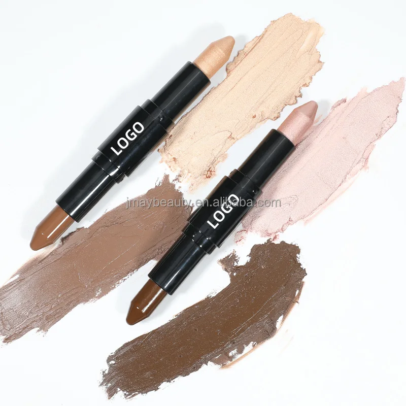 Double Head Highlighter Contouring Stick Creamy Makeup Vegan Body Face Eye Brighten Contour Stick Private Label
