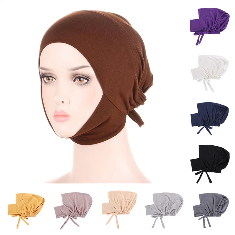 New Design Excellent Material Undercap Cotton Jersey Tie Back Inner Cap Adjustable With Chin Underscarf For Muslim Women