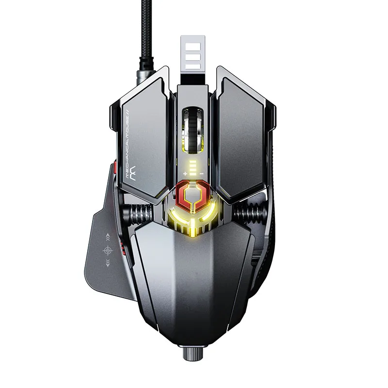 gaming mouse wired Aluminum alloy material game chip macro definition light-emitting USB mini mouse drag click mouse