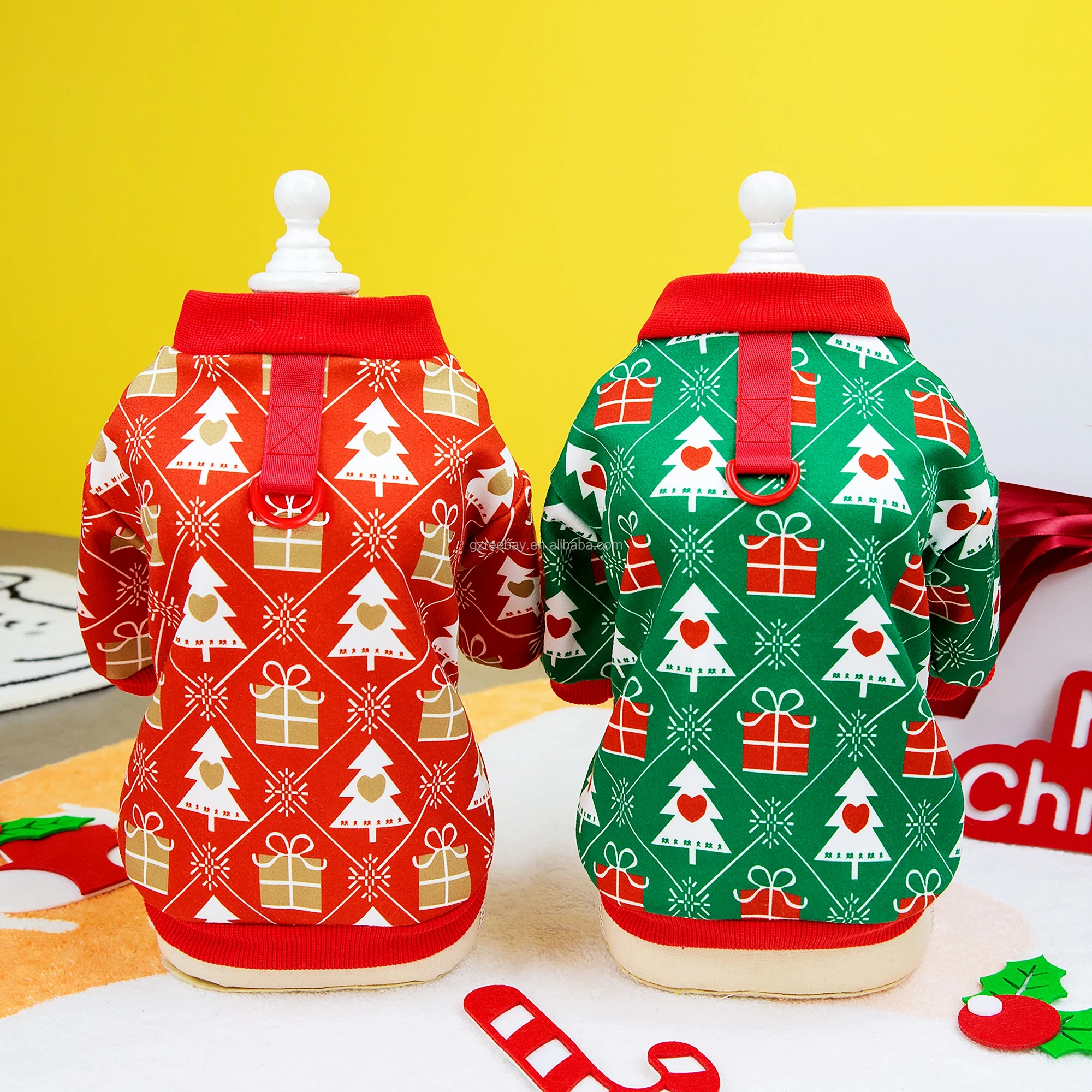 Wholesale Winter Festival Soft Comfortable Puppy Teddy Sweater Jersey Vest Dog Christmas Pet Clothes For Dog Cat