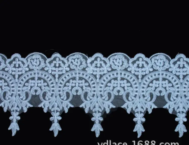 DIY Chemical Embroidered Lace Fabric trimming for Clothes Embroidery lace border 100% Polyester Water Soluble laces
