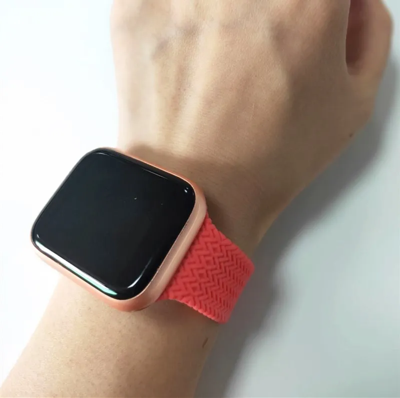 Плетеный силиконовый ремешок для Соло Apple Watch