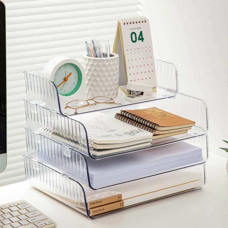 Office Supplies Document File Storage Rack Shelf Student A4 Paper Book Shelf Multi-layer Storage Shelf Desktop Organizer