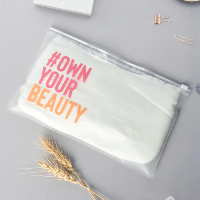 waterproof slider zipper packaging poly plastic clear storage zip lock bag for underwear