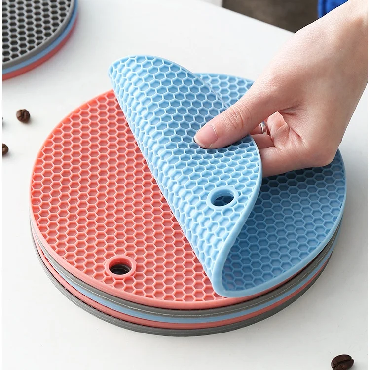 Hot Sale Round Insulated Food Mat Silicone Table Mat Silicone Pot Pads For Heat Insulation