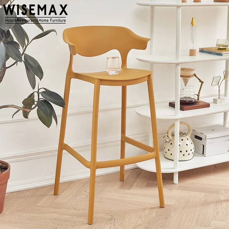 WISEMAX FURNITURE popular commercial bar furniture modern high bar stool plastic bar chair counter stool