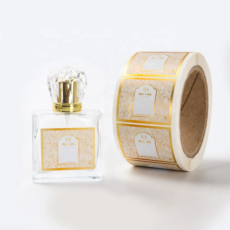 Custom printing oil bottle sticker packaging perfume bottle labels private label perfume waterproof stickers for roller bottles