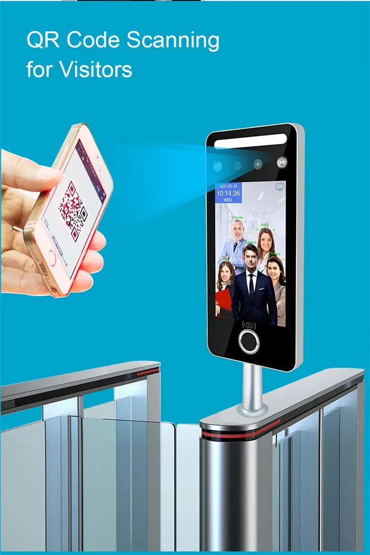 5 inch Dynamic Facial Access Control 125khz Card Time Attendance TCP/IP/USB IR Face Recognition Fingerprint Time Recorder