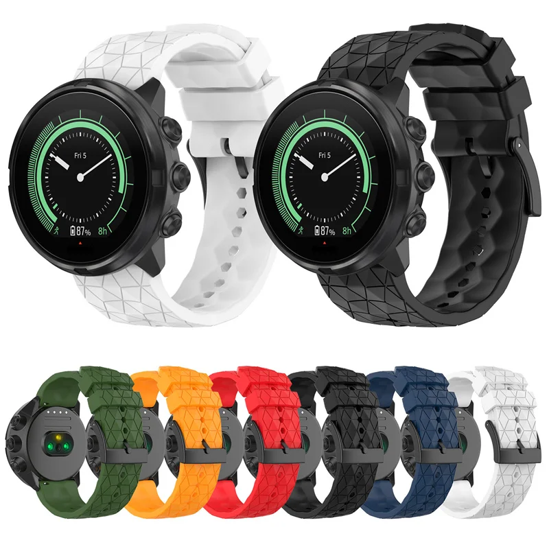 Ремешок резиновый для Suunto 9 Spartan сменный спортивный браслет наручных часов 7 24 мм