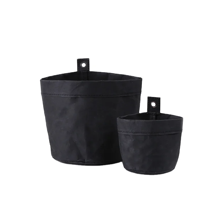 Wholesale high quality  washable kraft paper Garden paper pot hanging grow bags for plant