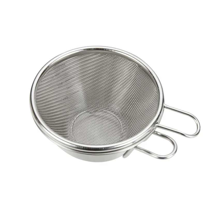 Stainless Steel Kitchen Strainer Metal Soup Strainer with wire handle