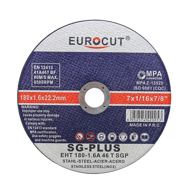 EUROCUT factory direct price cutting disc for stainless steel 7 inch grinding disc
