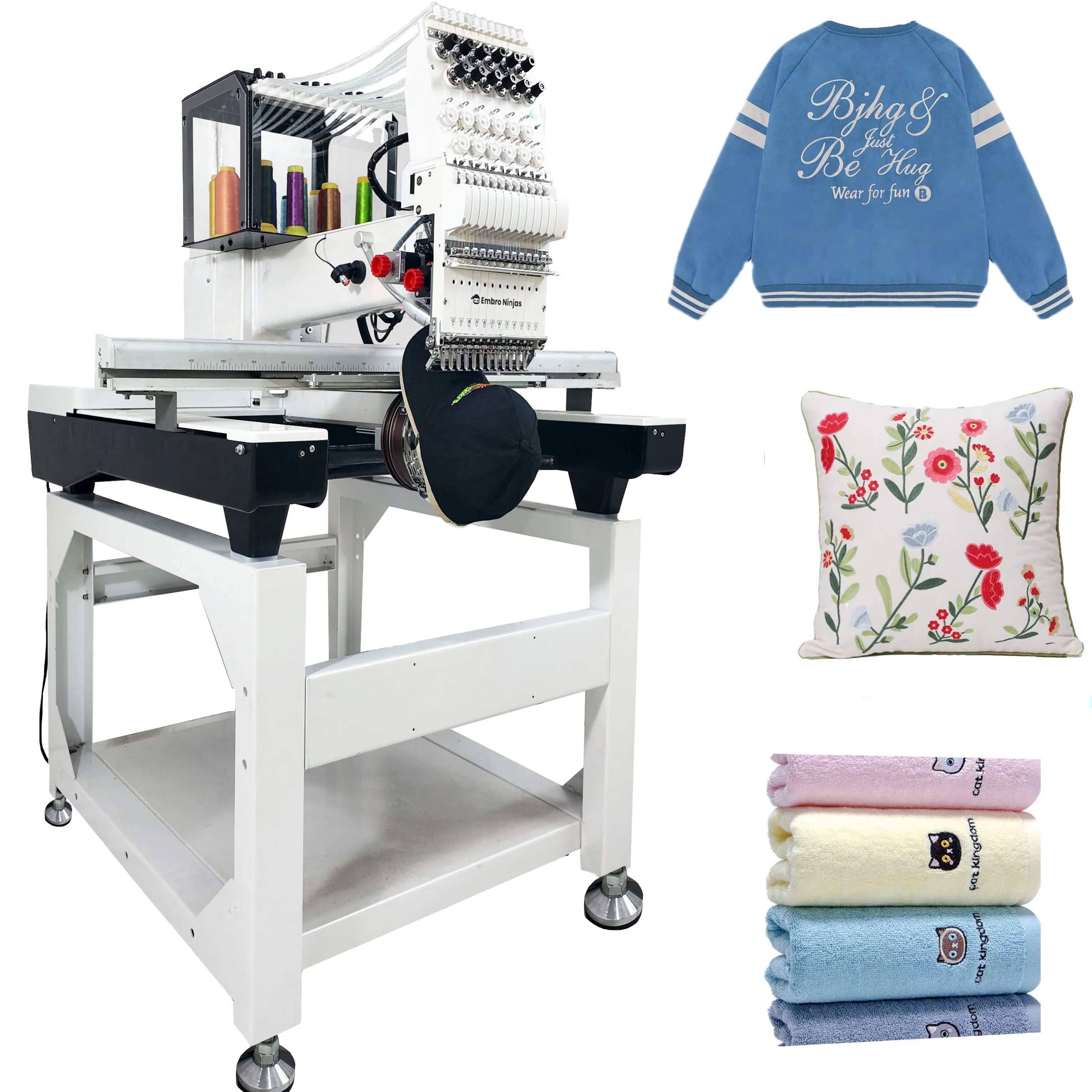 Высококачественная цифровая вышивальная машина Embro Ninjas с одной головкой автоматическая футболка вышивкой компьютеризированная индивидуальная модель