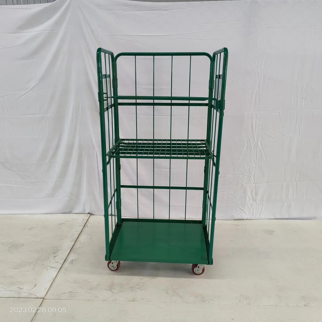 BHK78 Industrial Heavy Duty Warehouse Storage Pallet Rack Shelf Rolling Cage Trolley