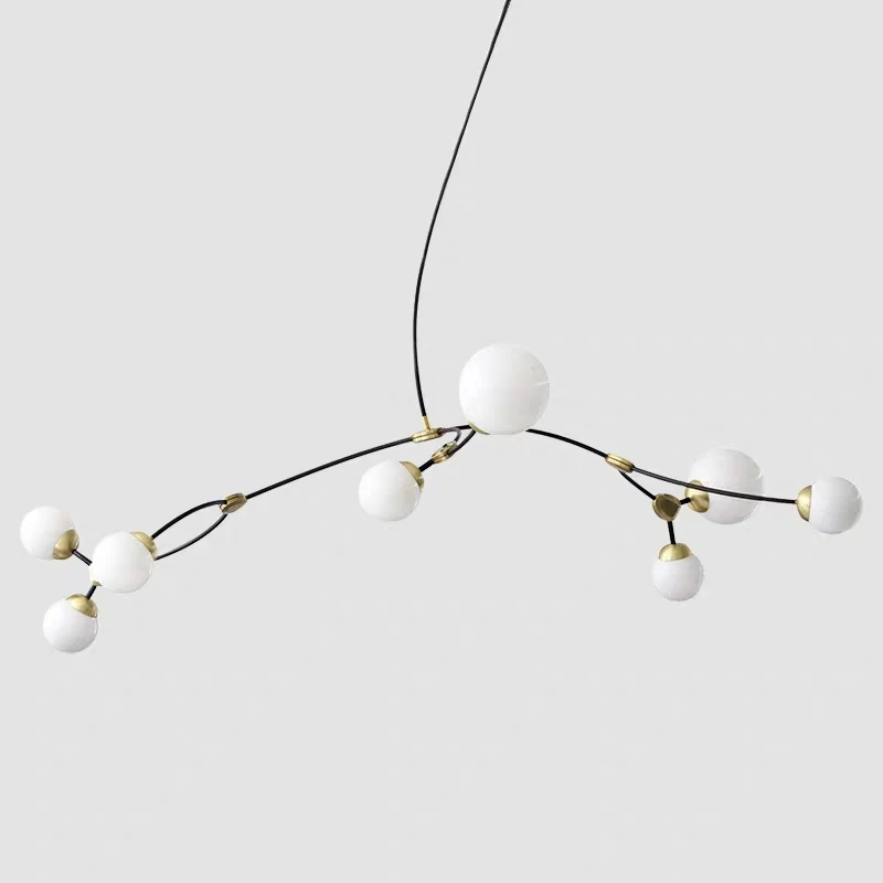 Modern style black Iron italian glass balls light nordic metal pendant lamp for home hotel