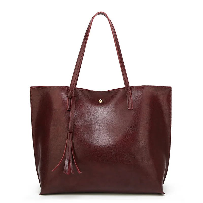 European and American fashion tassel shoulder bag handbag women large capacity
