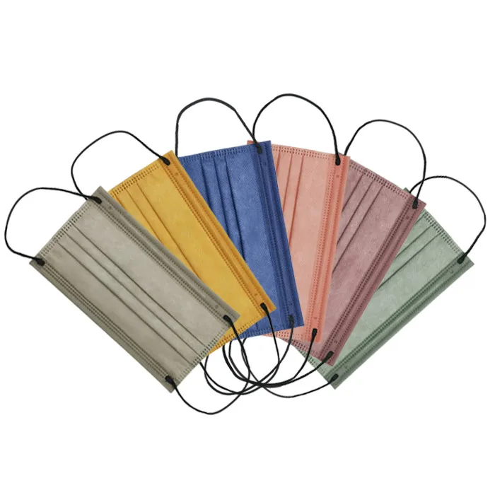 Wholesale 3-Layer Dustproof Breathable Custom Disposable Maskss Color Rainbow Non-Woven Bag Individual Package