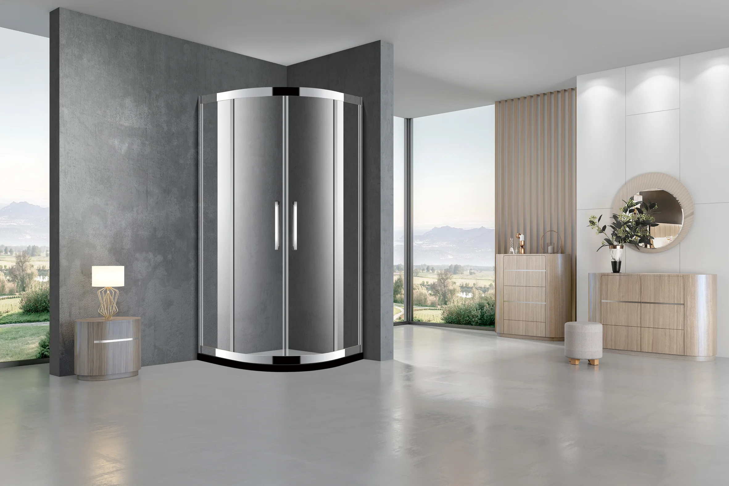 Simple Bathroom Shower Enclosure Tempered Glass Shower Cabin Door Shower Rooms