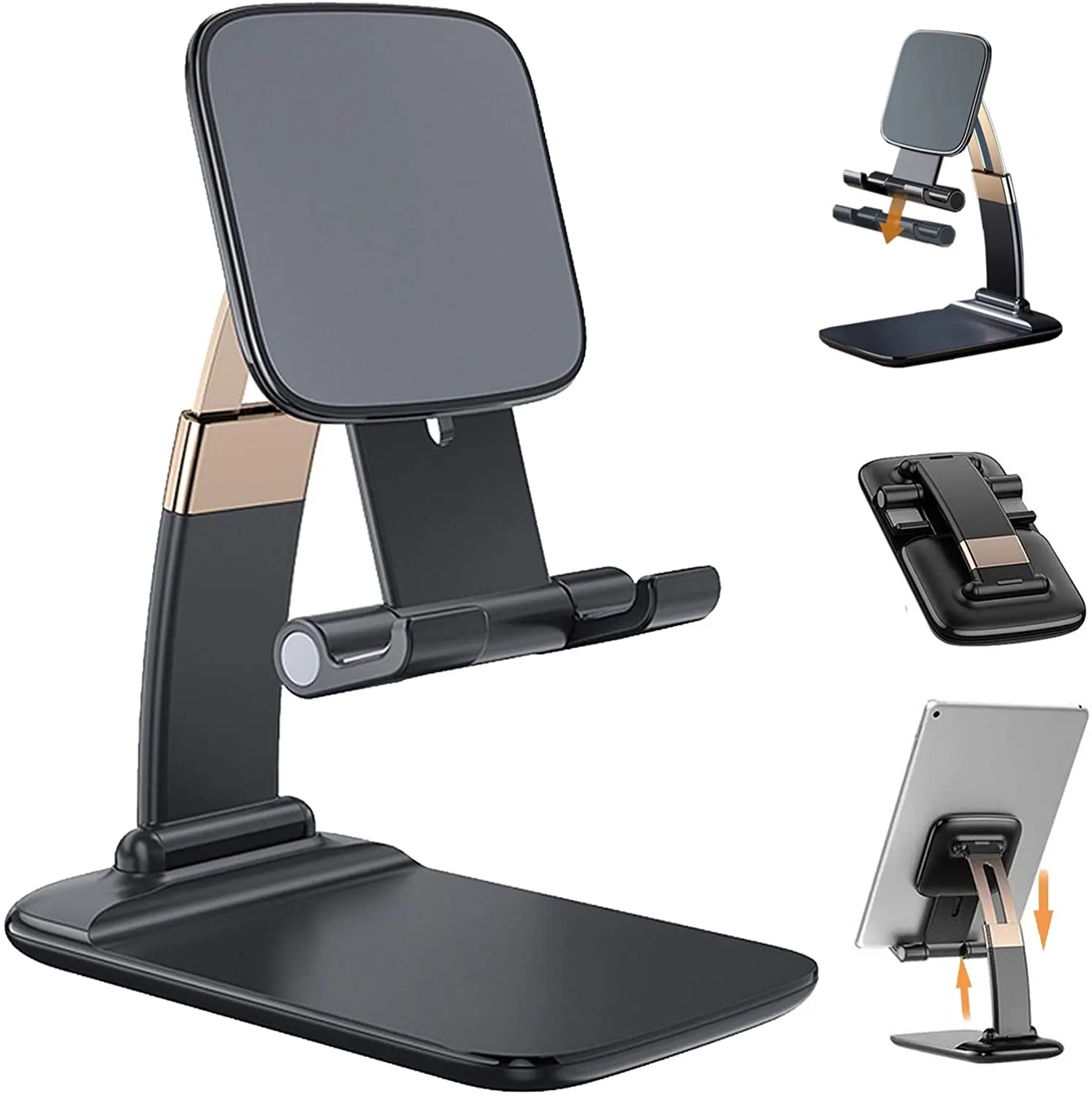 
Licheers Cell Phone Stand Angle Height Adjustable Desktop Phone Holder Thick Case Friendly Phone Holder Stand for Desk 