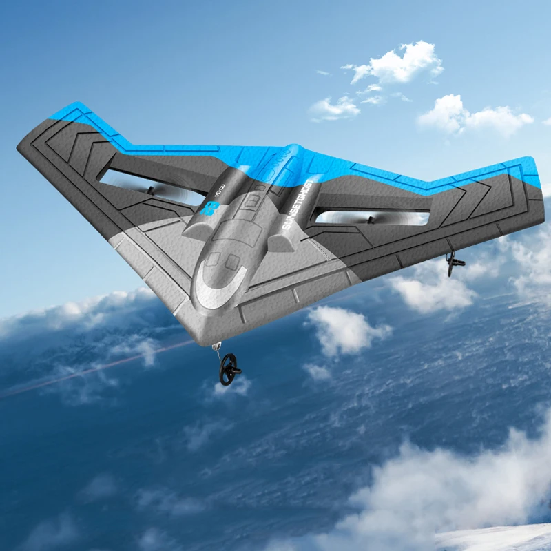 Bemay Toy 2.4GHz Radio Control Aircraft, 2CH Remote Control Ghost Airplane, Indoor and Outdoor Playing Glider Toy for Kids