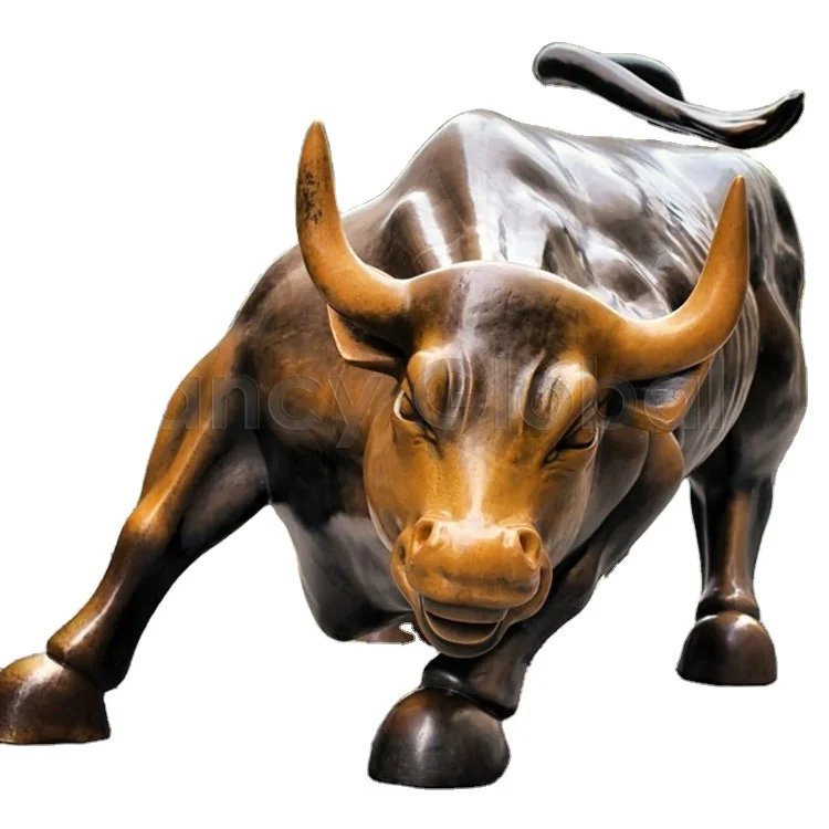 Outdoor Garden Decor Custom Life Size Bronze Bull Sculpture Animal Statue