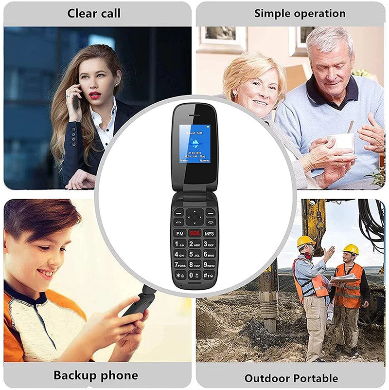 R341 1.8inch inch low price GSM WCDMA flip senior mobile phone with SOS