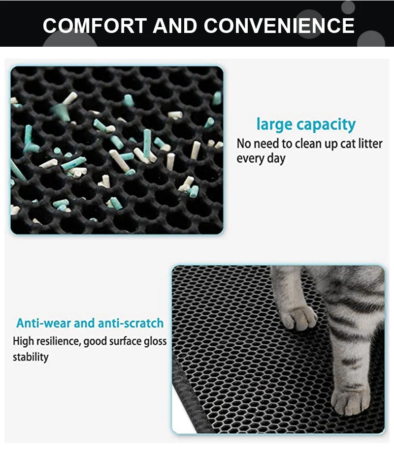 Hot Sale Wholesale Eva Double Layer Waterproof Pet Cat Litter Trap Mats