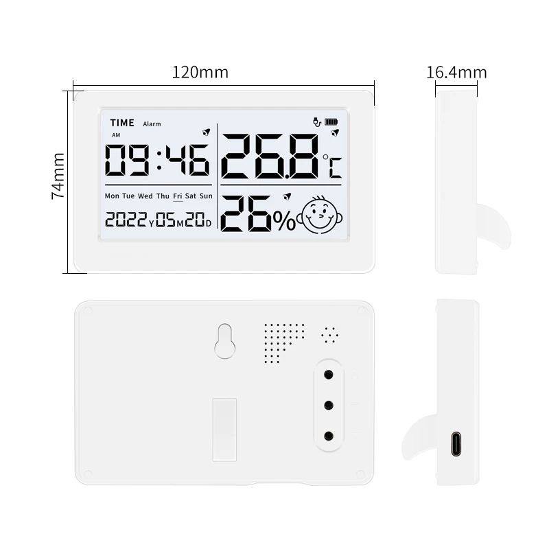 Factory price LX8115 digital thermometers Indoor hygrometer Room temperature Multifunctional alarm clock Thermometer hygromet