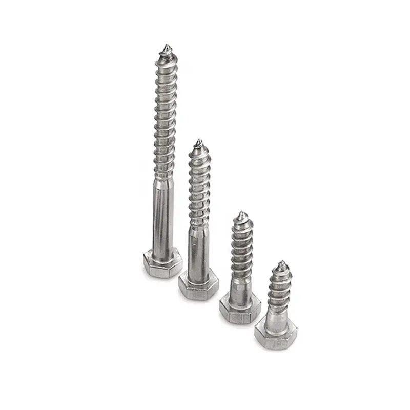 Din 571 60mm 100mm 260mm zinc plated galvanized self-tapping coarse thread wood lag screws for wood