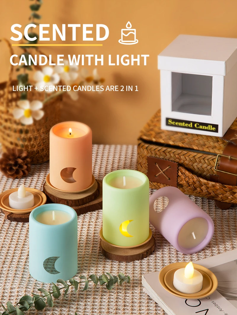 B080H 2 In 1 Manufacturers Luxury Home Decor Mother Gift Set Packaging Color Jar Soy Wax High Quality Match Scented Candle