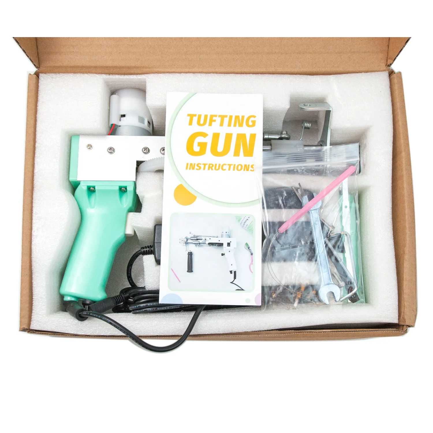 2 in 1 Tufting Gun with Cut Pile and loop Pile Rug Carpet Making Machine Green color