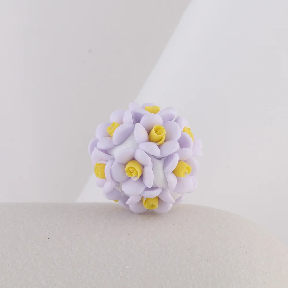 SOJI New 20mm 3D Flower Beads Daisy Rose Small Flower Decoration Ball Beads DIY Handmade Bubblegum Ballpoint Pen Accessories