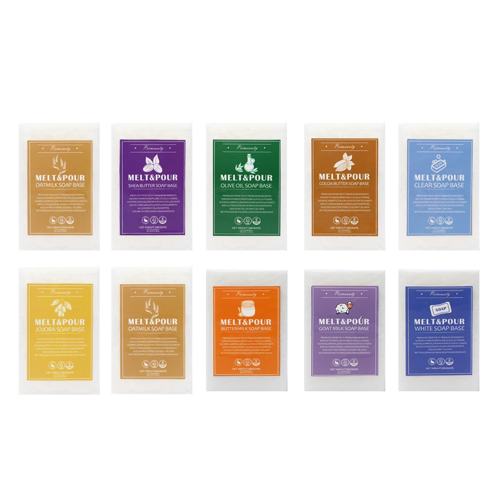 Primeauty Custom Handmade DIY Transparent Organic Glycerin Melt and Pour Natural Shea Butter Goat Milk Soap Base for Soap Making