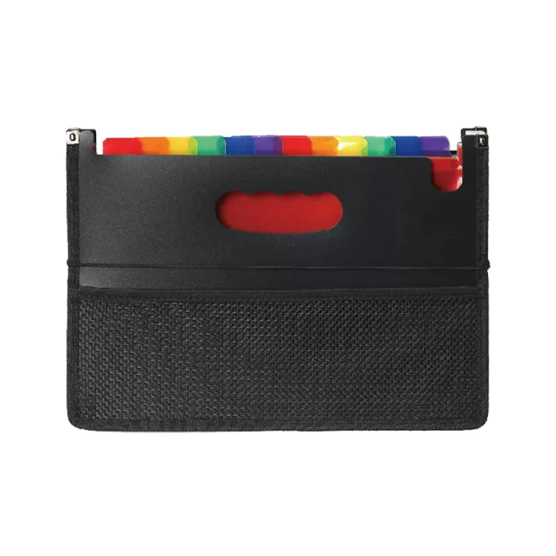 A4 Long Folder 24 Grid Rainbow Telescopic  Rope Buckle Fixed Plastic Expanding File Organizer Documents Folder